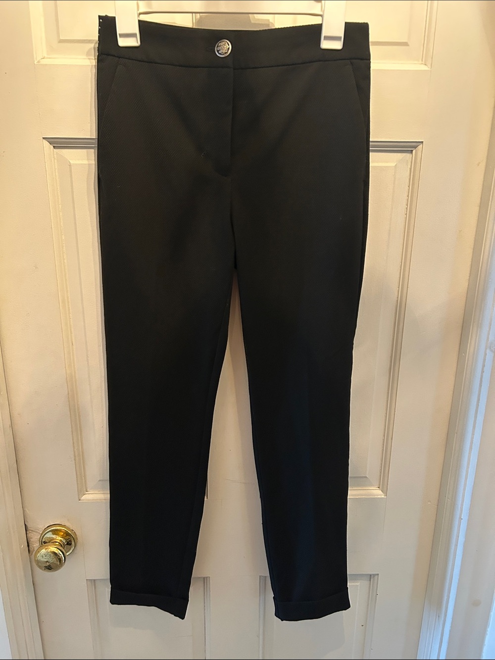 Zara Black Cropped Ponte Ankle Pants